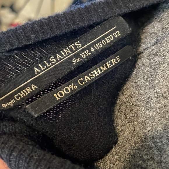 ALLSAINTS 100%cashmere Navy cardigan, Bought in UK, well loved - Picture 9 of 9